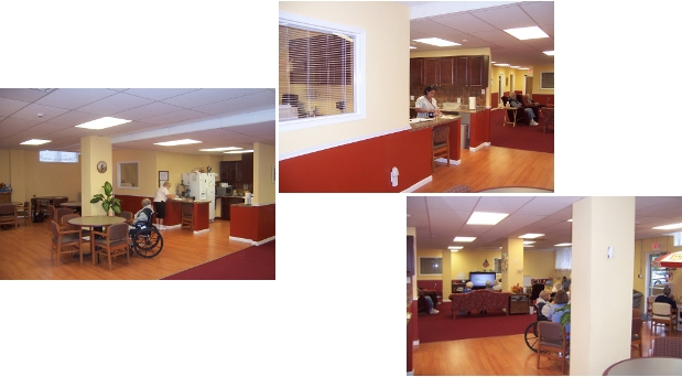 Adult day care renovations to create activity and support spaces for senior adults.